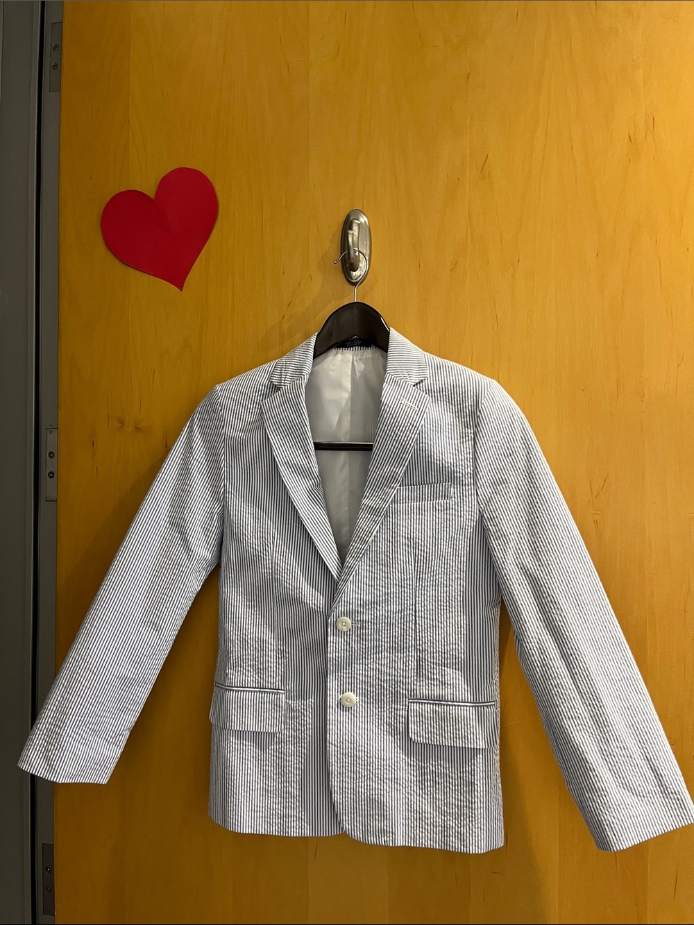 Boys Blue & White IZOD Seersucker Blazer